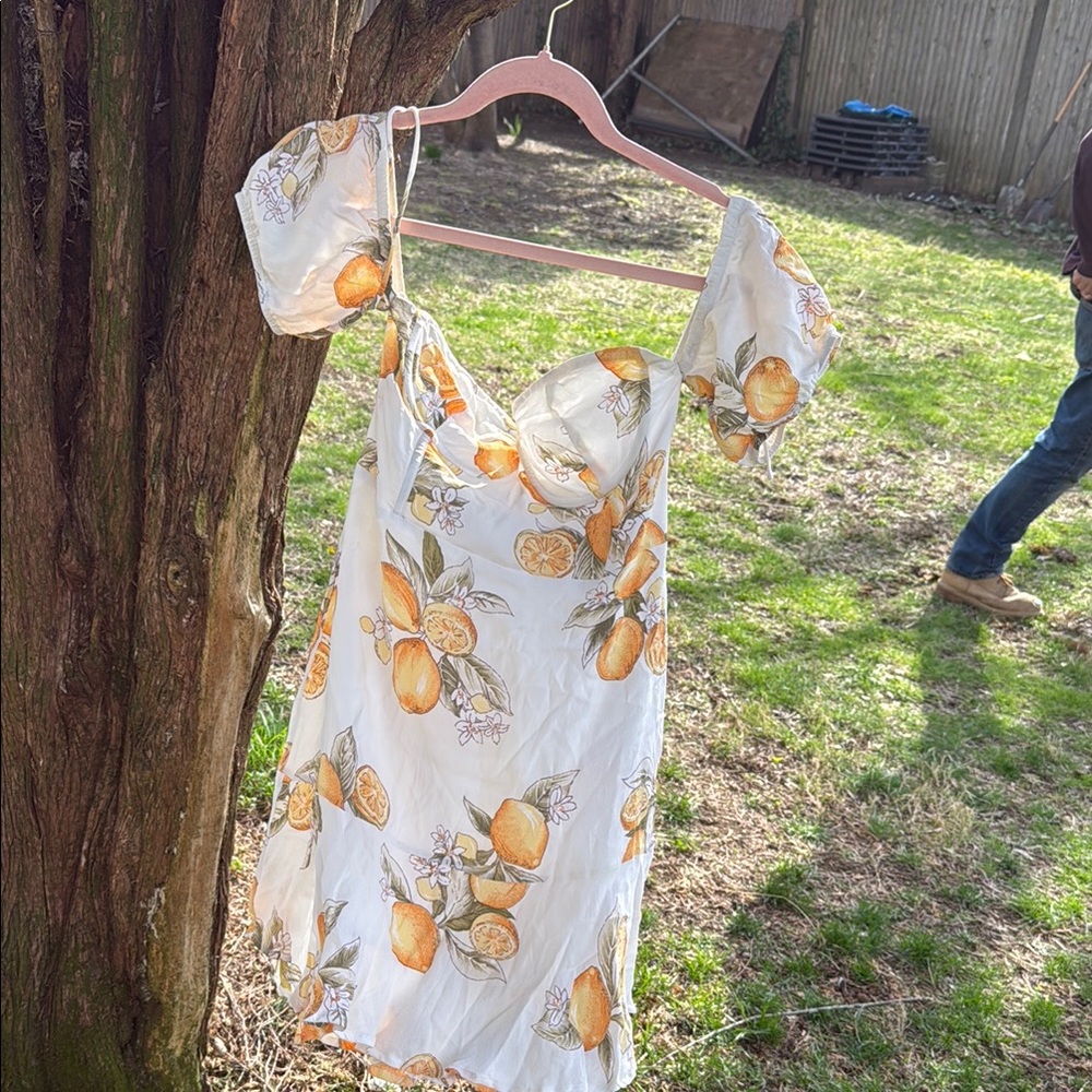 Love of Lemons Corset Lemon Off-Shoulder Dress